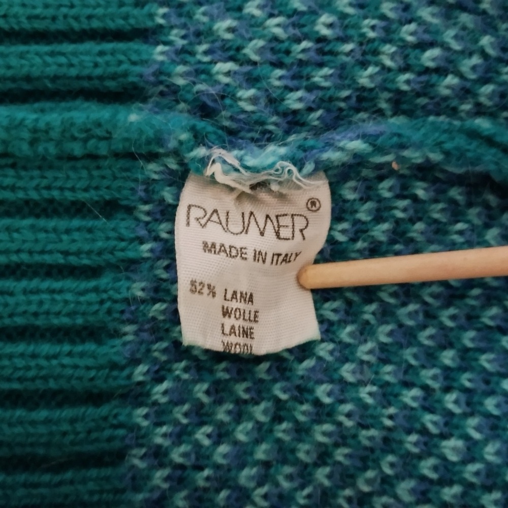 Vintage Isabella Cardigan Medium Blue Green Blend Floral Italy Granny Cottage - Picture 8 of 12